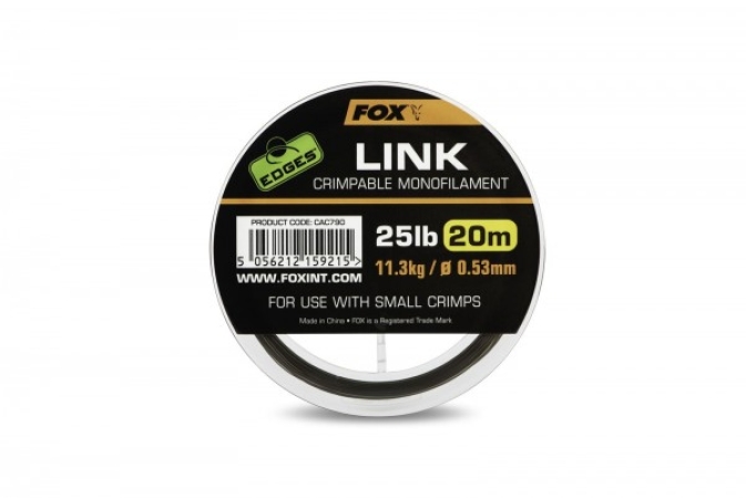 Fox Edges Monofilament Link 25lbs Crimpable 20m (0,53mm)